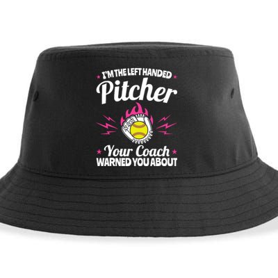 Lefty Southpaw IM The Left Handed Softball Pitcher Sustainable Bucket Hat