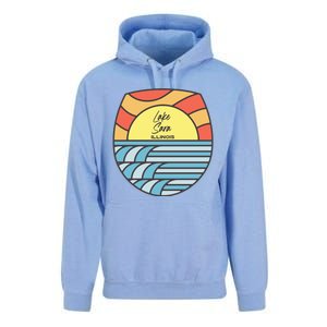 Lake Sara Illinois IL Sunset Vacation Souvenir Unisex Surf Hoodie