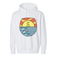 Lake Sara Illinois IL Sunset Vacation Souvenir Garment-Dyed Fleece Hoodie