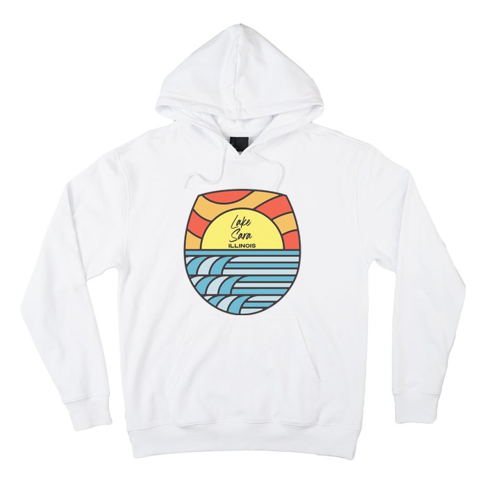 Lake Sara Illinois IL Sunset Vacation Souvenir Hoodie