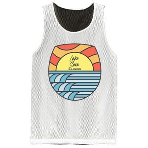 Lake Sara Illinois IL Sunset Vacation Souvenir Mesh Reversible Basketball Jersey Tank