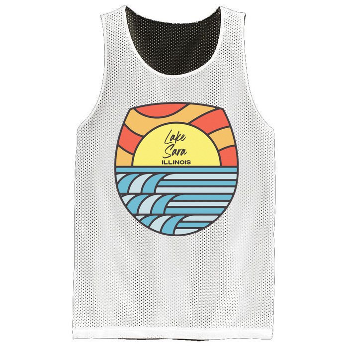 Lake Sara Illinois IL Sunset Vacation Souvenir Mesh Reversible Basketball Jersey Tank