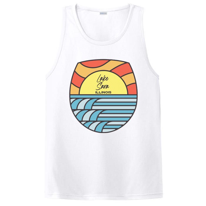 Lake Sara Illinois IL Sunset Vacation Souvenir PosiCharge Competitor Tank