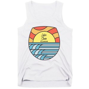 Lake Sara Illinois IL Sunset Vacation Souvenir Tank Top