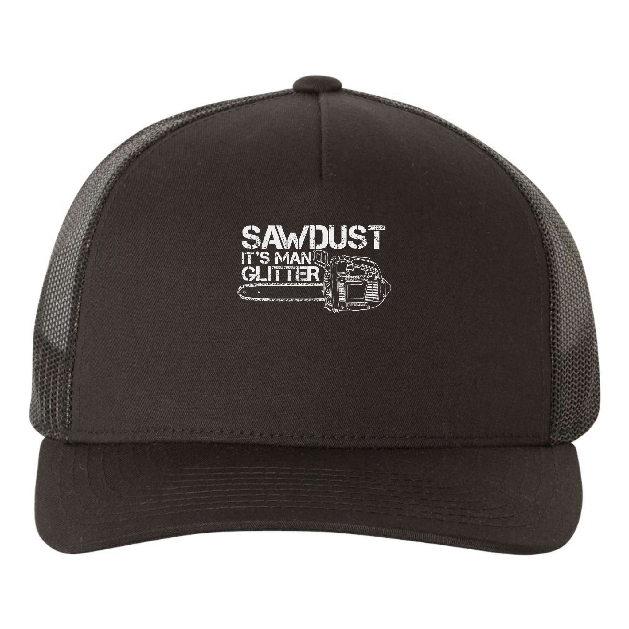 Lumberjack Sawdust Is Man Glitter Chainsaw Funny Yupoong Adult 5-Panel Trucker Hat