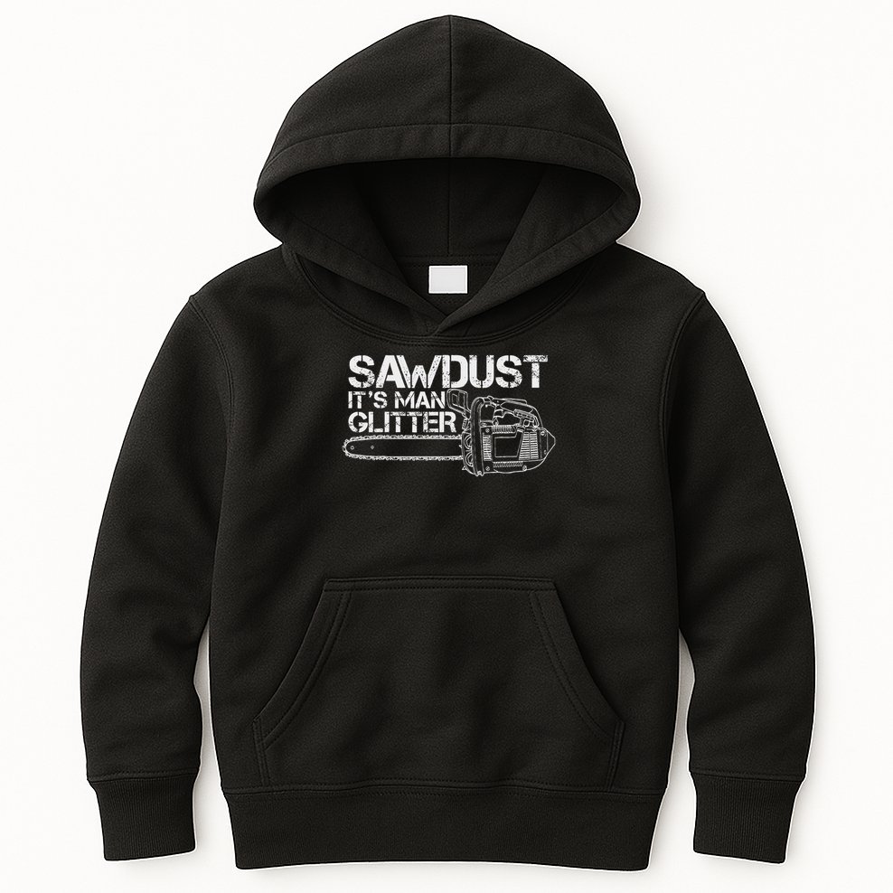 Lumberjack Sawdust Is Man Glitter Chainsaw Funny Kids Hoodie