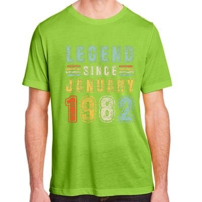 Legend Since January 1982 41 Years Old Vintage 41st Birthday Adult ChromaSoft Performance T-Shirt