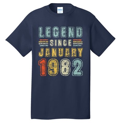 Legend Since January 1982 41 Years Old Vintage 41st Birthday Tall T-Shirt