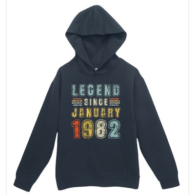 Legend Since January 1982 41 Years Old Vintage 41st Birthday Urban Pullover Hoodie