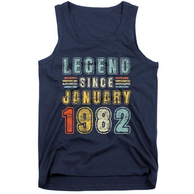 Legend Since January 1982 41 Years Old Vintage 41st Birthday Tank Top