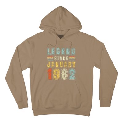 Legend Since January 1982 41 Years Old Vintage 41st Birthday Hoodie