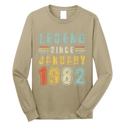 Legend Since January 1982 41 Years Old Vintage 41st Birthday Long Sleeve Shirt