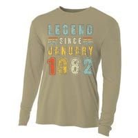 Legend Since January 1982 41 Years Old Vintage 41st Birthday Cooling Performance Long Sleeve Crew