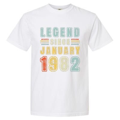 Legend Since January 1982 41 Years Old Vintage 41st Birthday Garment-Dyed Heavyweight T-Shirt