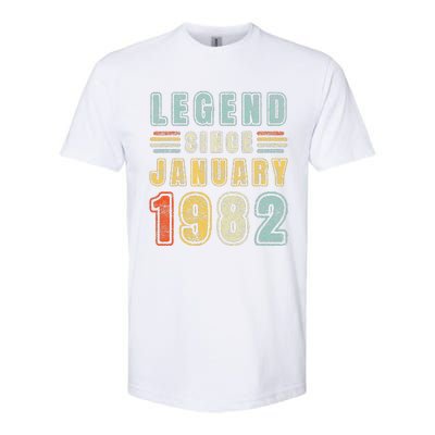 Legend Since January 1982 41 Years Old Vintage 41st Birthday Softstyle CVC T-Shirt