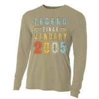 Legend Since January 2005 18 Years Old Vintage 18th Birthday Cooling Performance Long Sleeve Crew