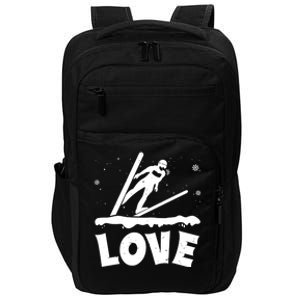 Love Ski Jumping Winter Sports Enthusiast Ski Ramp Lover Gift Impact Tech Backpack