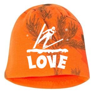 Love Ski Jumping Winter Sports Enthusiast Ski Ramp Lover Gift Kati - Camo Knit Beanie