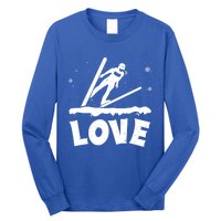 Love Ski Jumping Winter Sports Enthusiast Ski Ramp Lover Gift Long Sleeve Shirt