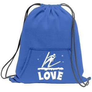 Love Ski Jumping Winter Sports Enthusiast Ski Ramp Lover Gift Sweatshirt Cinch Pack Bag