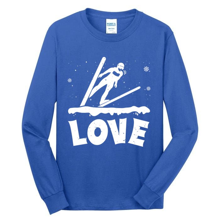 Love Ski Jumping Winter Sports Enthusiast Ski Ramp Lover Gift Tall Long Sleeve T-Shirt