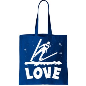 Love Ski Jumping Winter Sports Enthusiast Ski Ramp Lover Gift Tote Bag