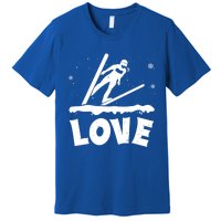 Love Ski Jumping Winter Sports Enthusiast Ski Ramp Lover Gift Premium T-Shirt