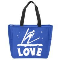 Love Ski Jumping Winter Sports Enthusiast Ski Ramp Lover Gift Zip Tote Bag