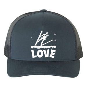 Love Ski Jumping Winter Sports Enthusiast Ski Ramp Lover Gift Yupoong Adult 5-Panel Trucker Hat