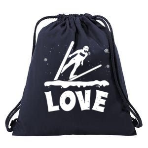 Love Ski Jumping Winter Sports Enthusiast Ski Ramp Lover Gift Drawstring Bag