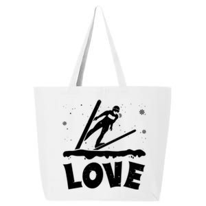 Love Ski Jumping Winter Sports Enthusiast Ski Ramp Lover Gift 25L Jumbo Tote