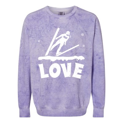 Love Ski Jumping Winter Sports Enthusiast Ski Ramp Lover Gift Colorblast Crewneck Sweatshirt