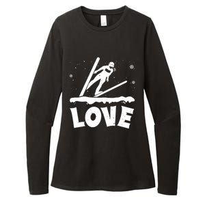 Love Ski Jumping Winter Sports Enthusiast Ski Ramp Lover Gift Womens CVC Long Sleeve Shirt