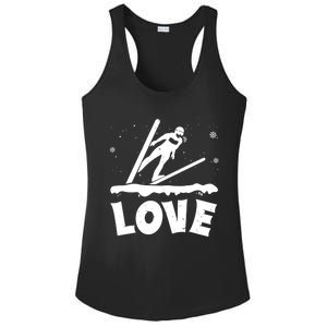 Love Ski Jumping Winter Sports Enthusiast Ski Ramp Lover Gift Ladies PosiCharge Competitor Racerback Tank