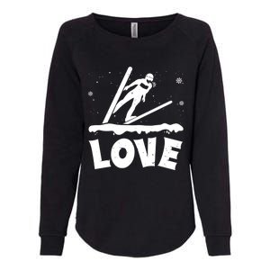 Love Ski Jumping Winter Sports Enthusiast Ski Ramp Lover Gift Womens California Wash Sweatshirt