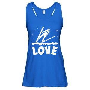 Love Ski Jumping Winter Sports Enthusiast Ski Ramp Lover Gift Ladies Essential Flowy Tank