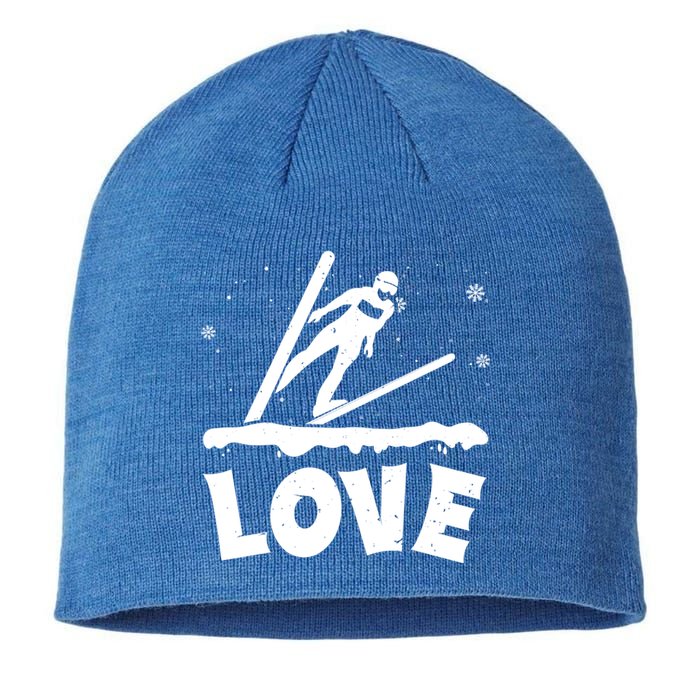 Love Ski Jumping Winter Sports Enthusiast Ski Ramp Lover Gift Sustainable Beanie