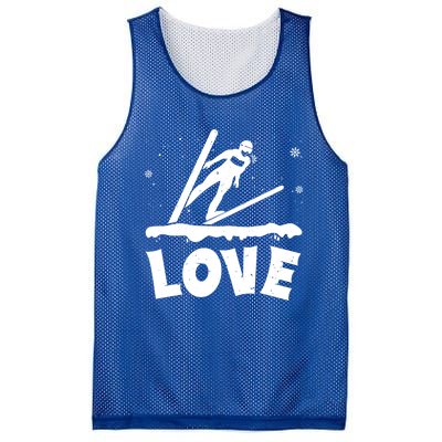 Love Ski Jumping Winter Sports Enthusiast Ski Ramp Lover Gift Mesh Reversible Basketball Jersey Tank