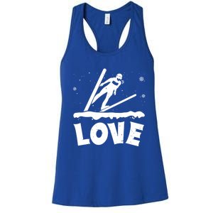 Love Ski Jumping Winter Sports Enthusiast Ski Ramp Lover Gift Women's Racerback Tank