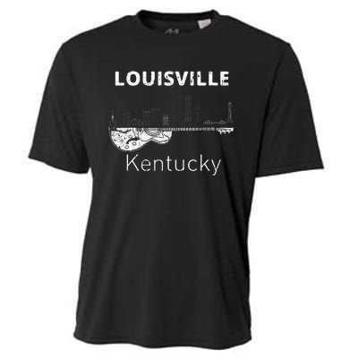 Louisville Souvenir Kentucky Lover Music Guitar Cooling Performance Crew T-Shirt