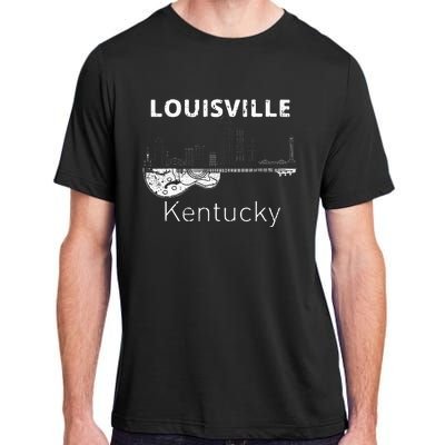 Louisville Souvenir Kentucky Lover Music Guitar Adult ChromaSoft Performance T-Shirt