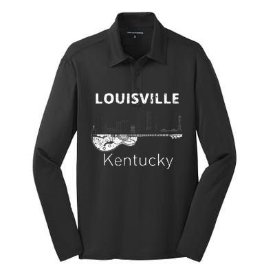 Louisville Souvenir Kentucky Lover Music Guitar Silk Touch Performance Long Sleeve Polo