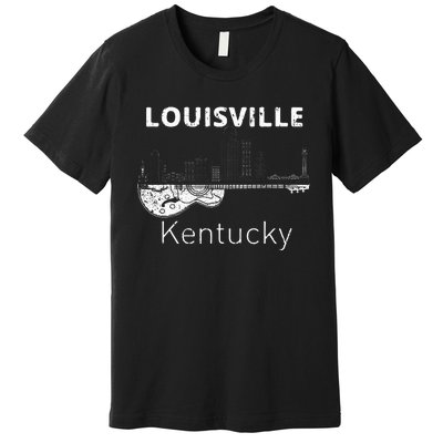 Louisville Souvenir Kentucky Lover Music Guitar Premium T-Shirt