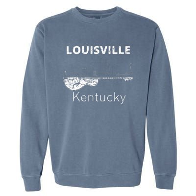 Louisville Souvenir Kentucky Lover Music Guitar Garment-Dyed Sweatshirt