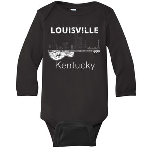 Louisville Souvenir Kentucky Lover Music Guitar Baby Long Sleeve Bodysuit