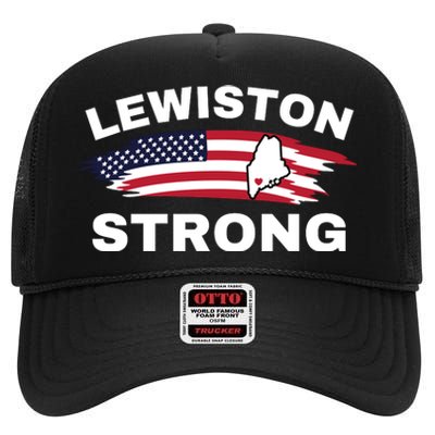 Lewiston Strong #Lewistonstrong High Crown Mesh Back Trucker Hat