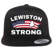 Lewiston Strong #Lewistonstrong Flat Bill Trucker Hat