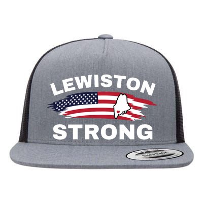 Lewiston Strong #Lewistonstrong Flat Bill Trucker Hat