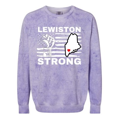 Lewiston Strong #Lewistonstrong Colorblast Crewneck Sweatshirt