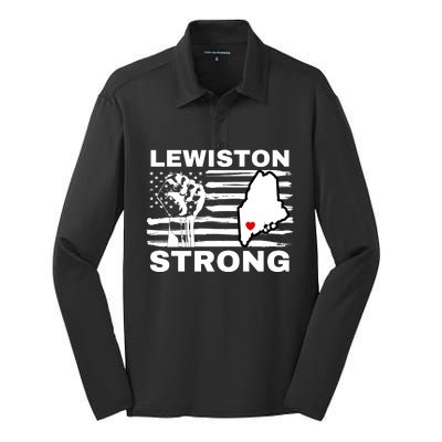 Lewiston Strong #Lewistonstrong Silk Touch Performance Long Sleeve Polo